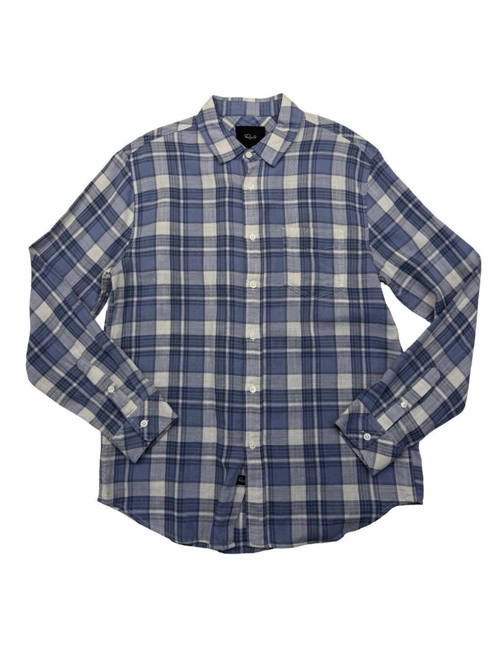 Rails Men's Wyatt Plaid Button Up Long Sleeve Shirt Royal Purple Steel Size M